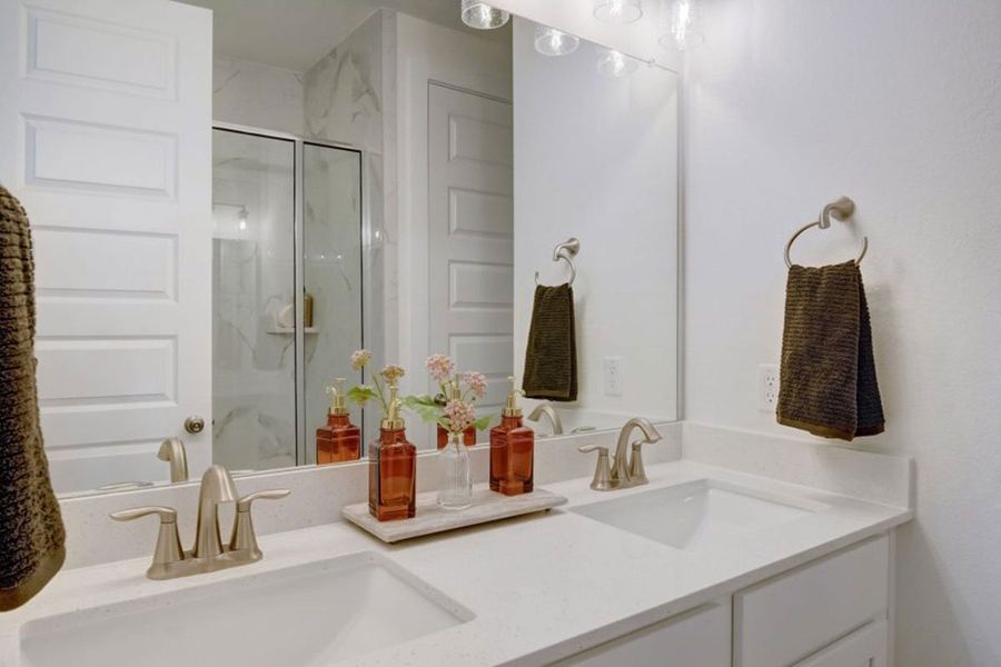 Furnished interior in a model home at Avery Centre in Round Rock (Image 28).