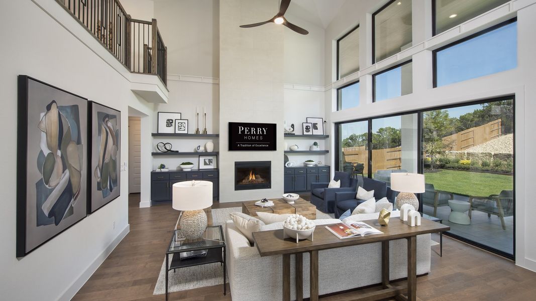 Furnished interior in a model home at Palmera Ridge 60' in Leander (Image 11).