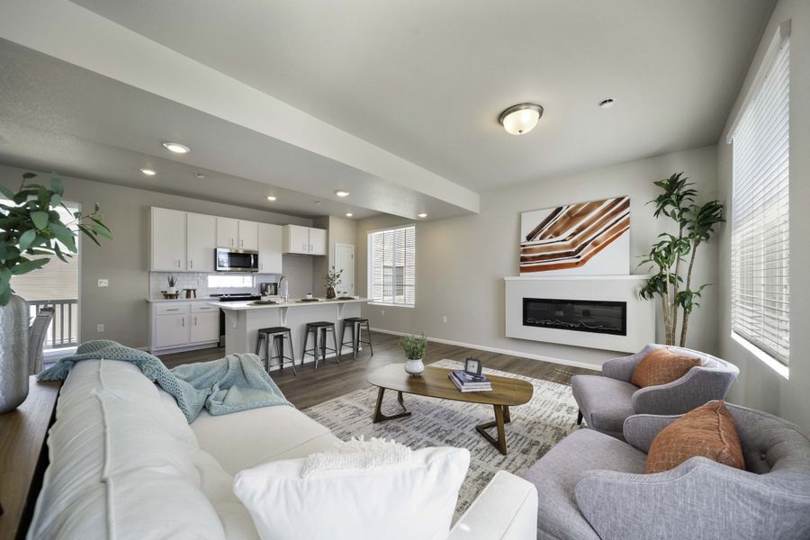 Furnished interior in a model home at Coach House at Green Valley Ranch in Aurora (Image 6).