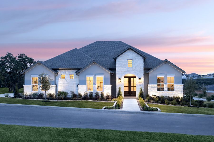 Front exterior of a home in the Highland Estates community, located in San Antonio, TX (Image 1).