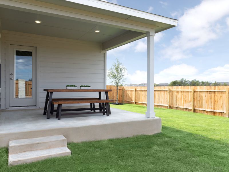 Spend some time outside on the covered back patio.