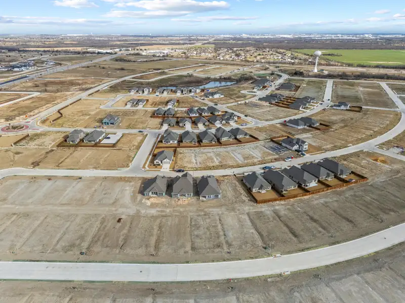 Aerial view of the Meadow Park at The Meadows community in Ponder, TX, showing layout and nearby surroundings (Image 3).