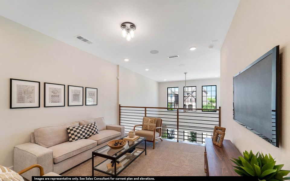 Furnished interior in a model home at The Summit at Center Stage in Keller (Image 14).