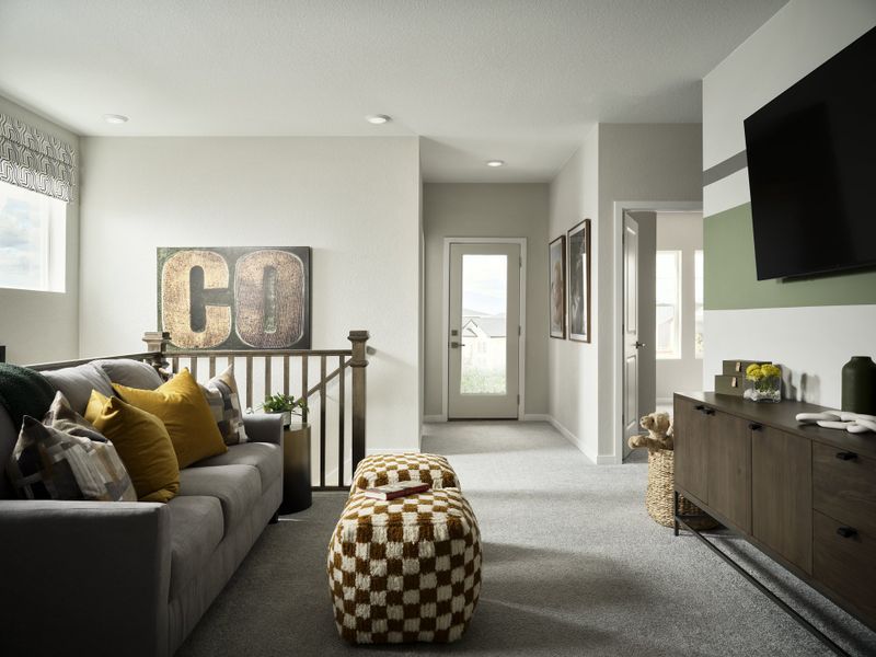Furnished interior in a model home at Elevate at Wolf Ranch in Colorado Springs (Image 11). Furnished interior in a model home at Elevate at Wolf Ranch in Colorado Springs (Image 11).