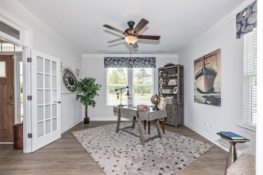 Furnished interior in a model home at The Gables in Moyock (Image 6).