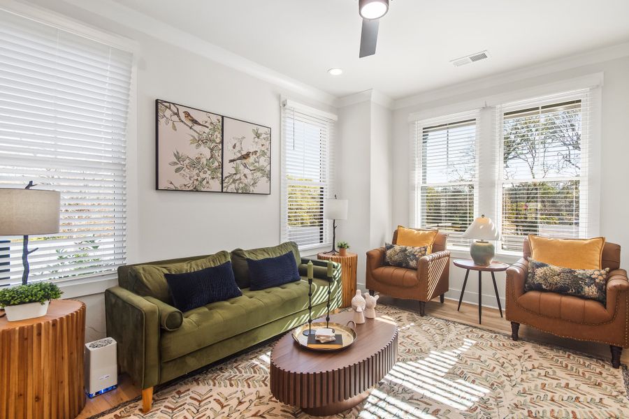 Furnished interior in a model home at Hawthorne Summit in Greenville (Image 28).