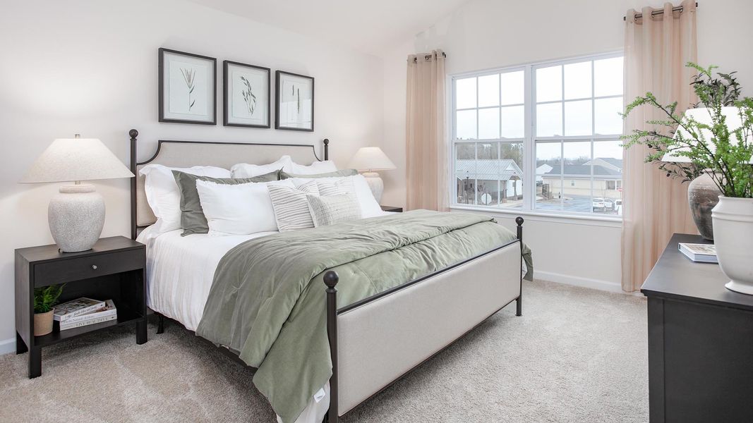 Furnished interior in a model home at The Townes at Riley's Meadow in Haw River (Image 11).