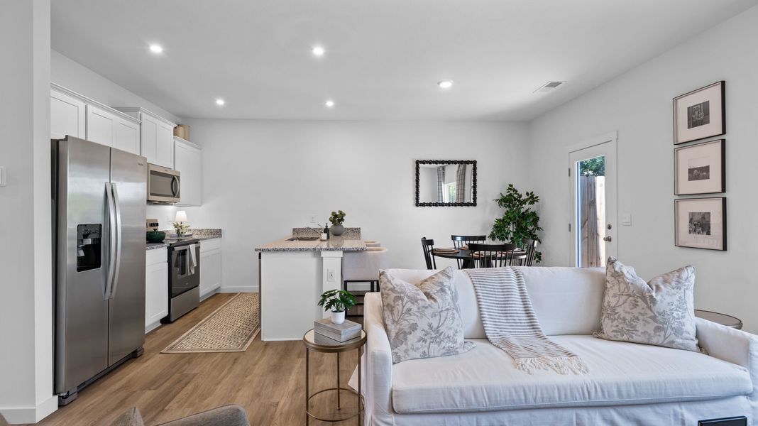 Furnished interior in a model home at Belcourt Landing in Cleveland (Image 16). Furnished interior in a model home at Belcourt Landing in Cleveland (Image 16).