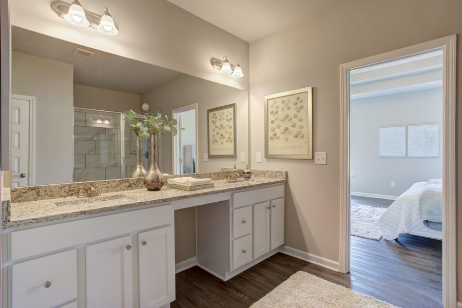 Furnished interior in a model home at Legends at Old Monroe in Monroe (Image 6).