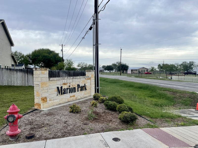Entrance to the Marion Park community in Marion, TX, featuring signage and landscaping (Image 10).