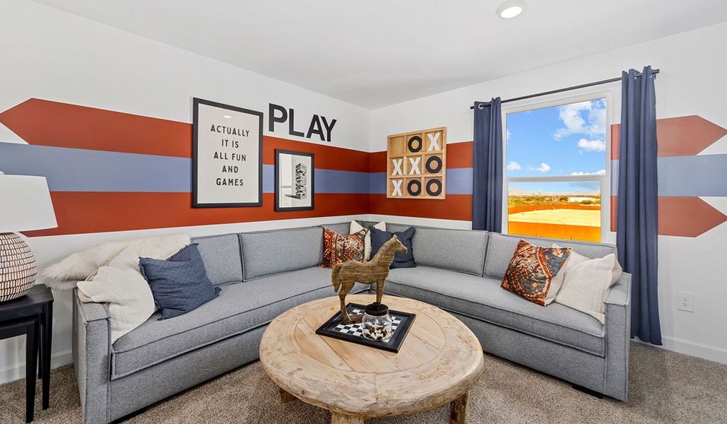 Furnished interior in a model home at Redford Estates in Tucson (Image 20).