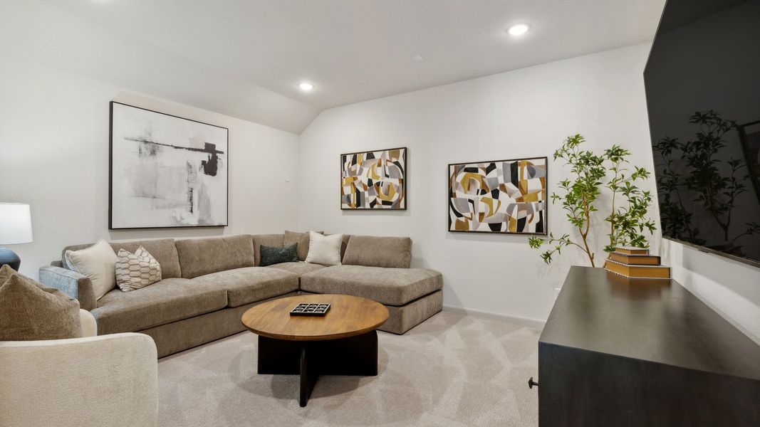 Furnished interior in a model home at Hazelwood 40' Series in Frisco (Image 44). Furnished interior in a model home at Hazelwood 40' Series in Frisco (Image 44).
