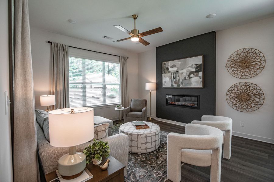Furnished interior in a model home at Amherst in Cordova (Image 55).
