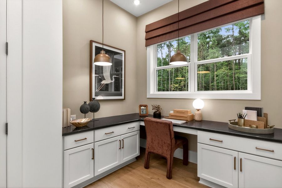 Furnished interior in a model home at Flatiron Forest in Pittsboro (Image 14).