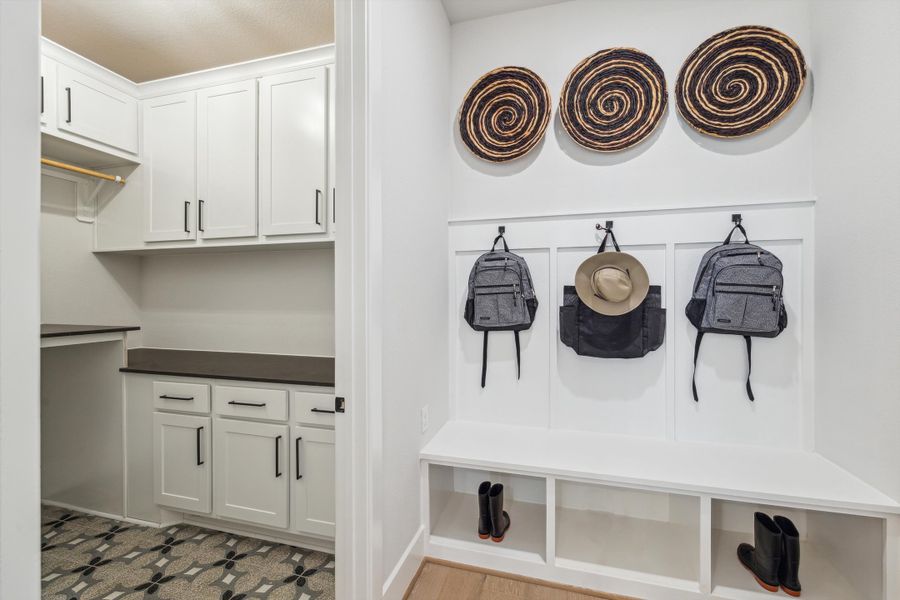 Furnished interior in a model home at The Woodlands Hills – 65' in Willis (Image 16).