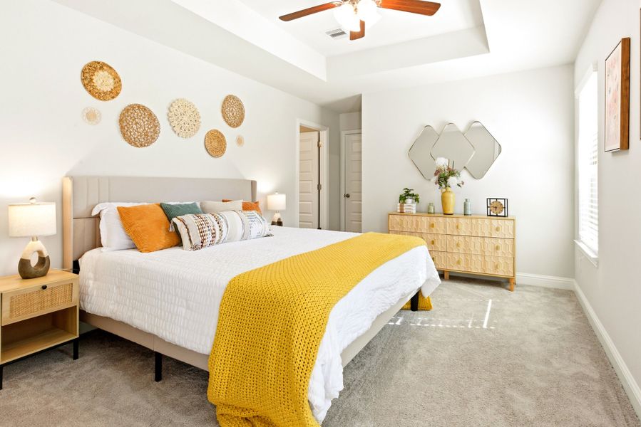 Furnished interior in a model home at Kiber Reserve in Angleton (Image 20).