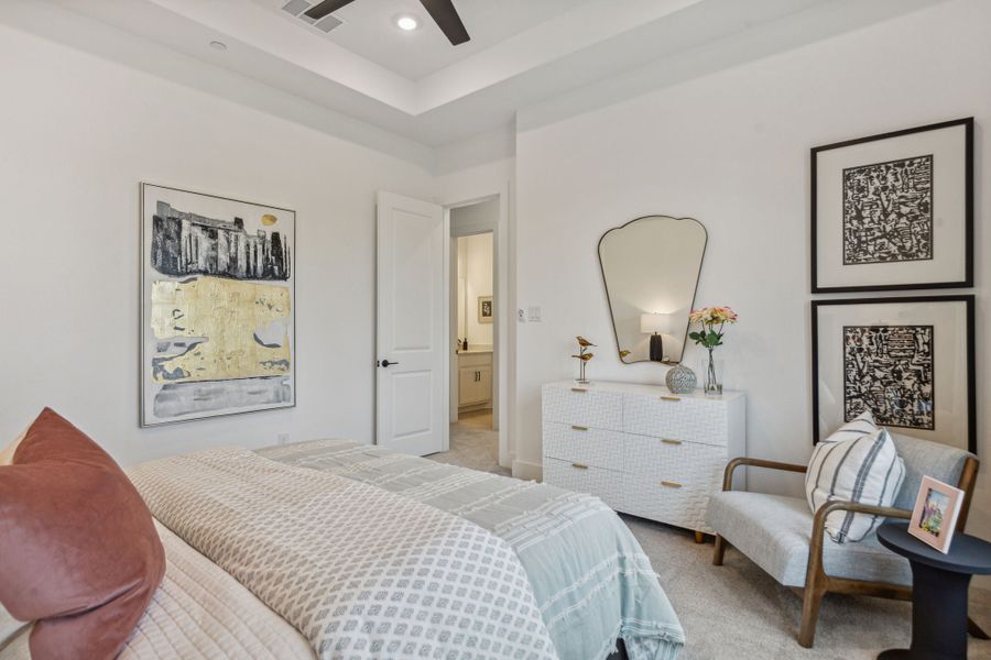 Furnished interior in a model home at Newman Village Townhomes in Frisco (Image 55).