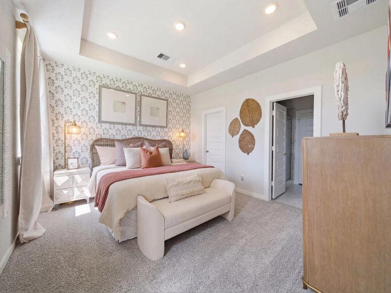 Furnished interior in a model home at Spring Branch Crossing in Conroe (Image 7).