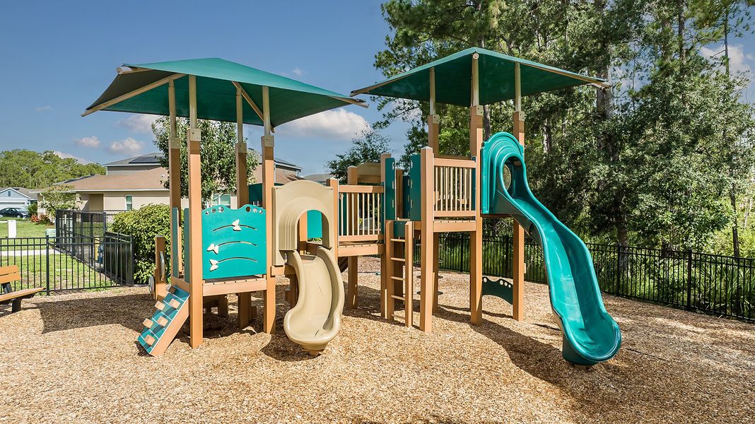 Preservation Pointe's gated Tot Lot encourages outdoor recreation and social interaction.