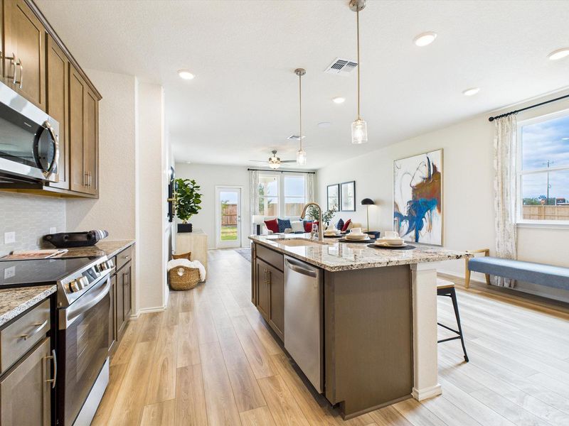 Furnished interior in a model home at Fairway Crossing in Converse (Image 6).