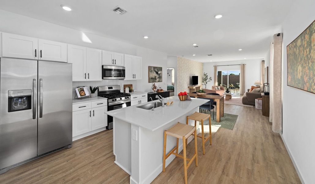 Furnished interior in a model home at Entrada Del Toro at Rancho Sahuarita in Sahuarita (Image 6).