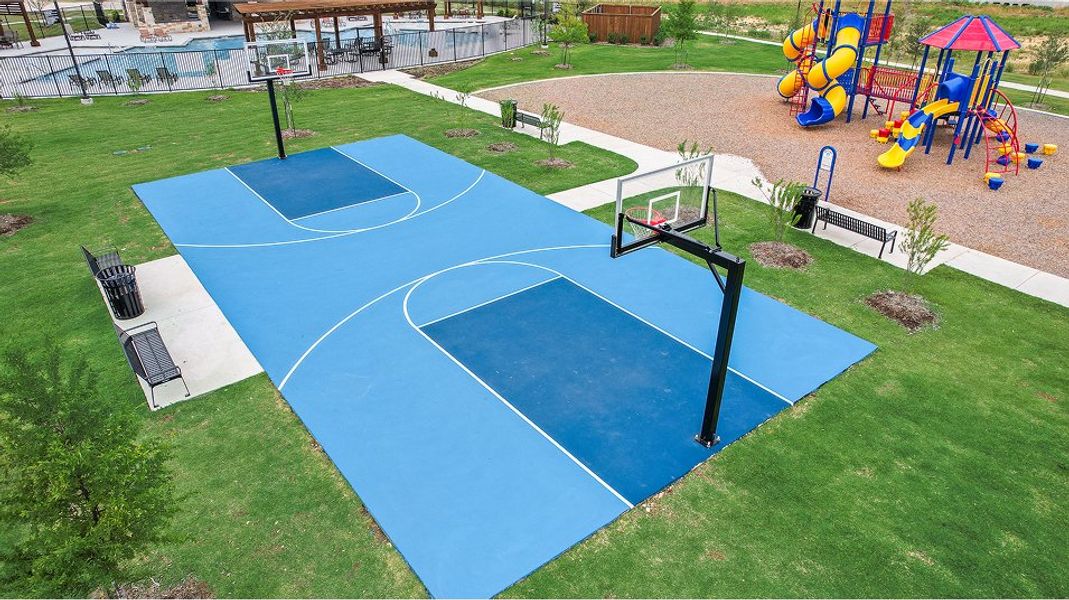 Rancho Canyon Amenity Sports Court Basketball Aerial