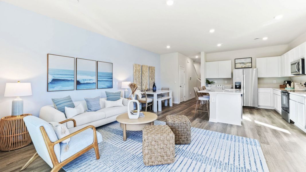 Furnished interior in a model home at The Gardens at Bay Street in Sarasota (Image 7).