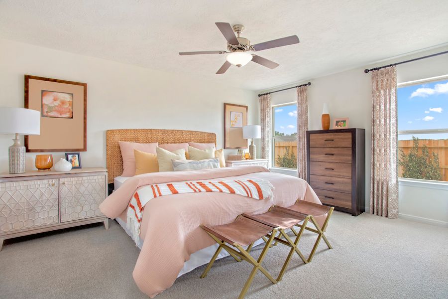 Furnished interior in a model home at Flagstone in Humble (Image 27).