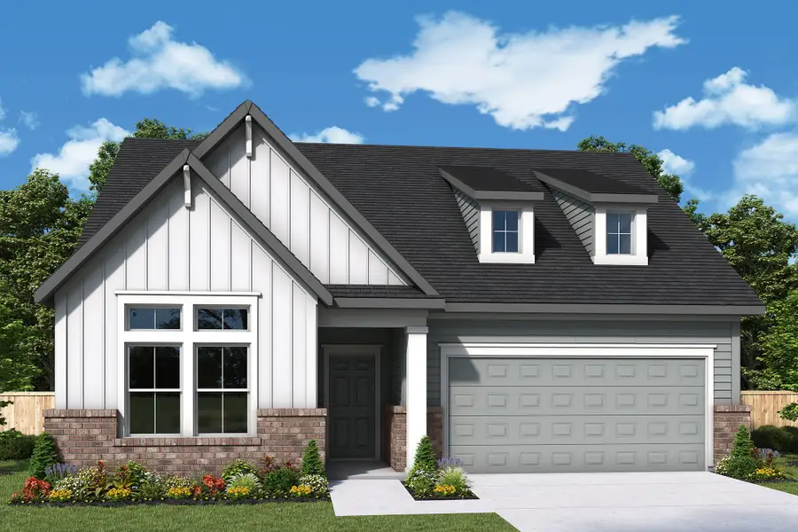 Front exterior of a home in the Crighton Cove community, located in Conroe, TX (Image 2). Front exterior of a home in the Crighton Cove community, located in Conroe, TX (Image 2).