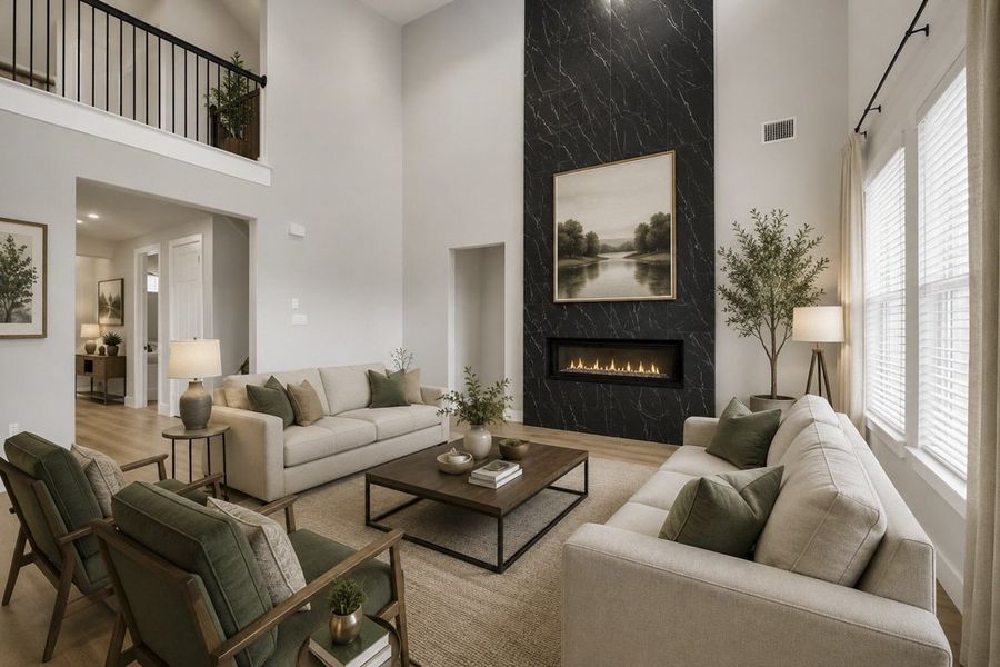 Furnished interior in a model home at Polo Ridge in Forney (Image 5).