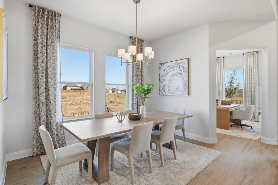 Furnished interior in a model home at Lily Creek at Sutton Fields in Aubrey (Image 93).