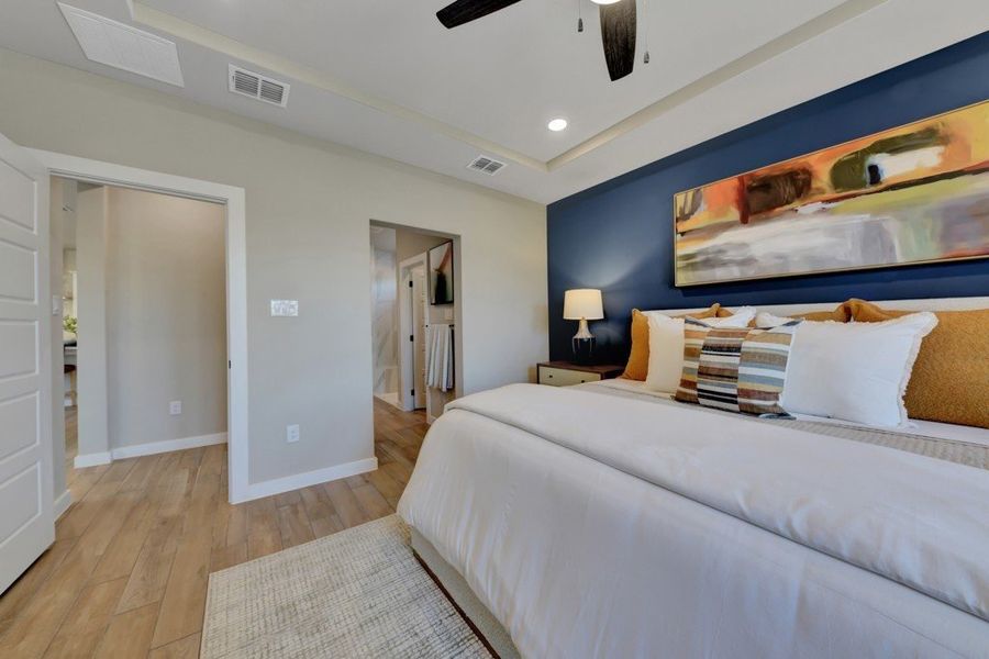 Furnished interior in a model home at Veranda Designer in San Antonio (Image 26).