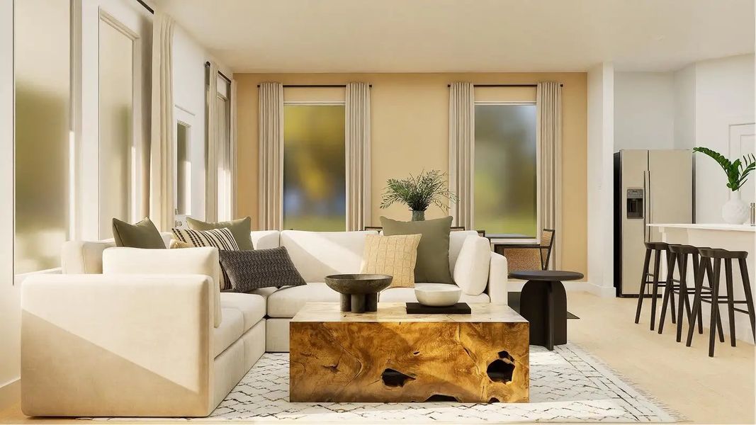 Furnished interior in a model home at Sanctuary at Wellness Ridge: Classic in Clermont (Image 8).