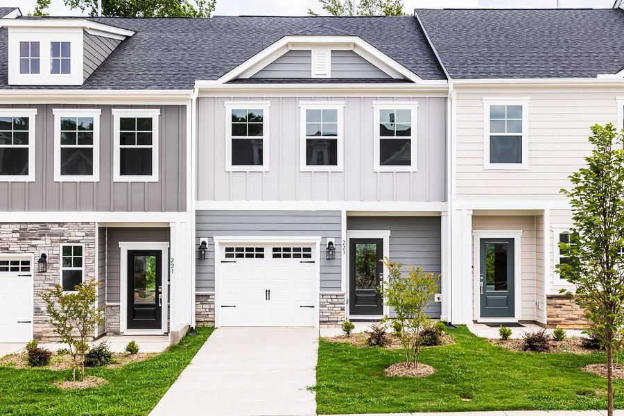 Front exterior of a home in the Camden Townes community, located in Angier, NC (Image 1).