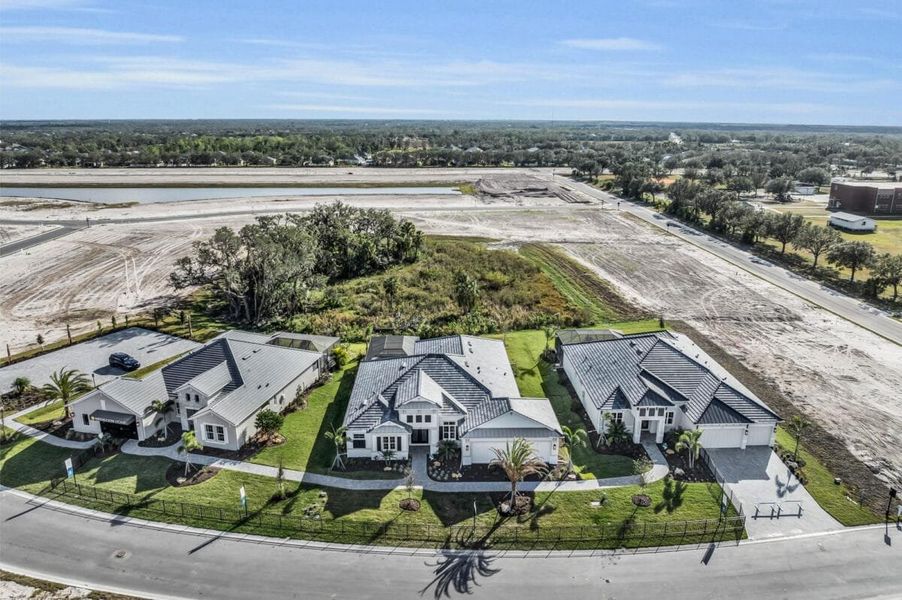 Aerial view of the River Preserve Estates community in Parrish, FL, showing layout and nearby surroundings (Image 18).