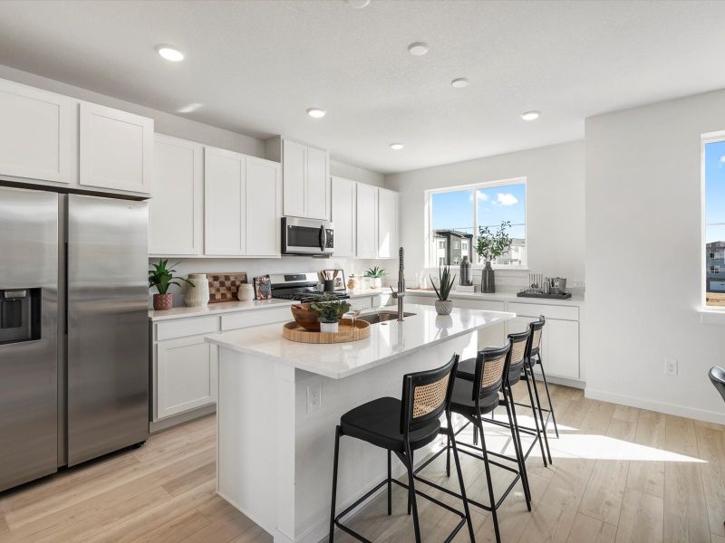 Furnished interior in a model home at The Commons at Victory Ridge in Colorado Springs (Image 4).