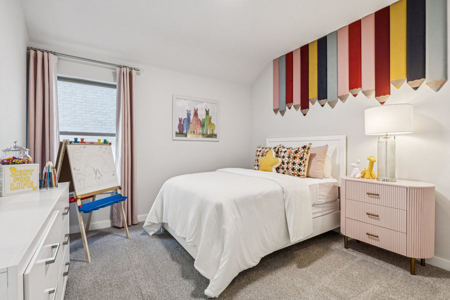 REPRESENTATIVE PHOTO – Bedroom in the Oscar model home in Aledo TX by Trophy Signature Homes