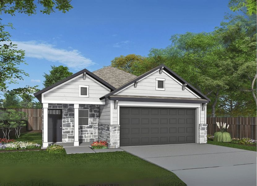 Front exterior of a home in the Yowell Ranch community, located in Killeen, TX (Image 4).