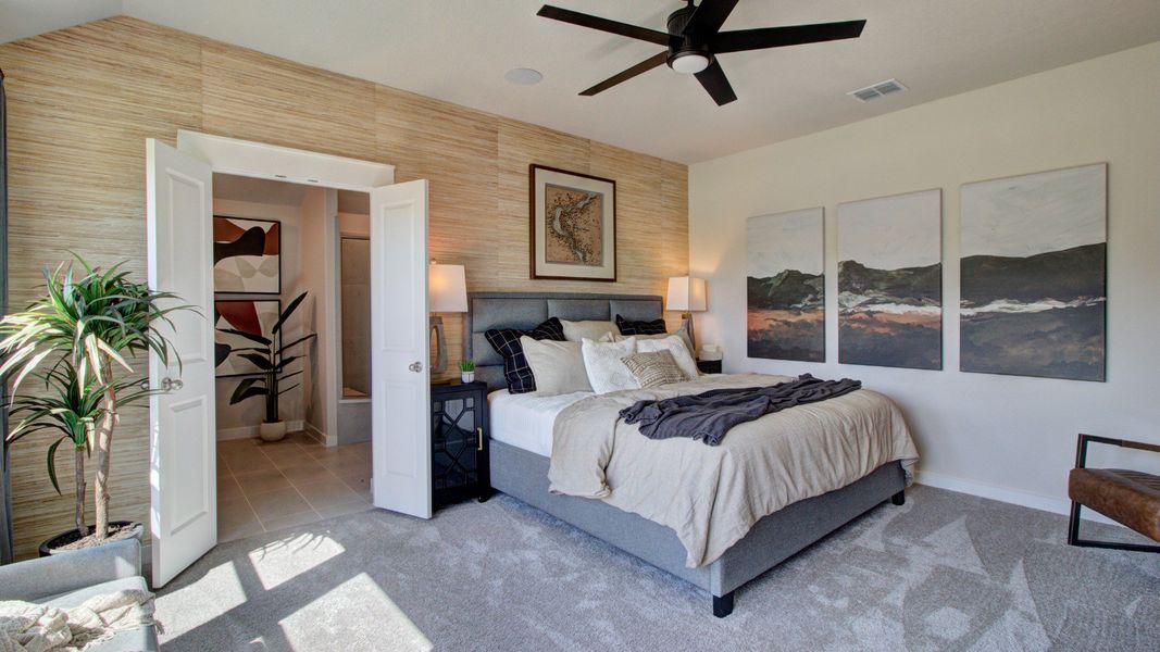 Furnished interior in a model home at Cloud Country in New Braunfels (Image 23).