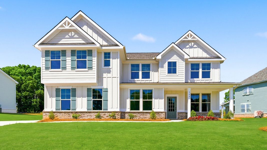Front exterior of a home in the Brighton community, located in Locust Grove, GA (Image 9). Front exterior of a home in the Brighton community, located in Locust Grove, GA (Image 9).