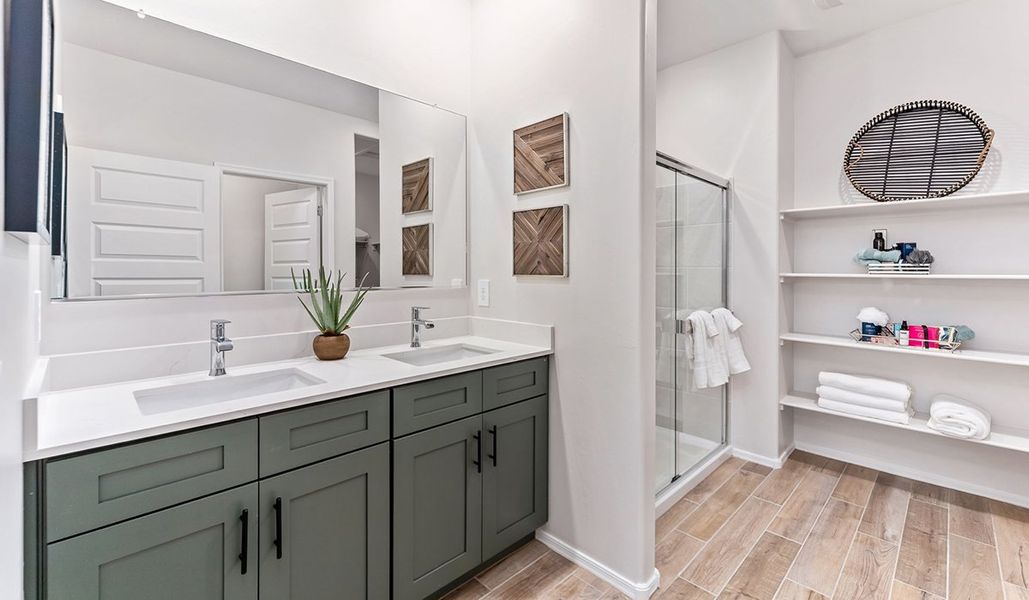 Furnished interior in a model home at Coronet at Gladden Farms in Marana (Image 60).