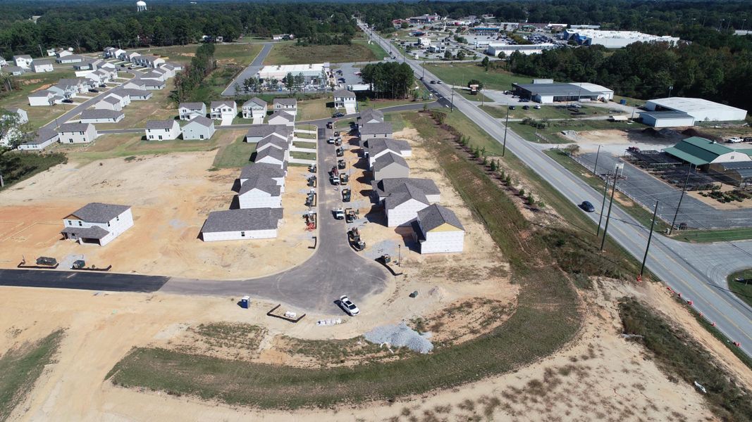 A high angle view of a town. A high angle view of a town.