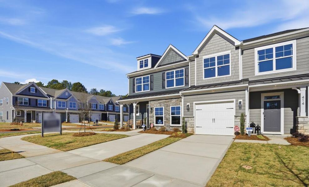 Front exterior of a home in the Blythe Mill Townhomes community, located in Waxhaw, NC (Image 3). Front exterior of a home in the Blythe Mill Townhomes community, located in Waxhaw, NC (Image 3).