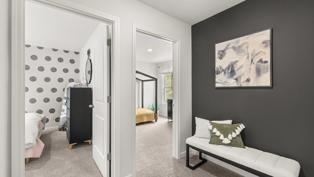 Furnished interior in a model home at Sheffield Highlands in Dallas (Image 32).