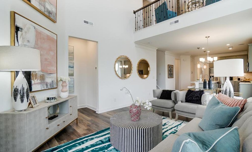 Furnished interior in a model home at Pineview Glen Townhomes in Durham (Image 7). Furnished interior in a model home at Pineview Glen Townhomes in Durham (Image 7).