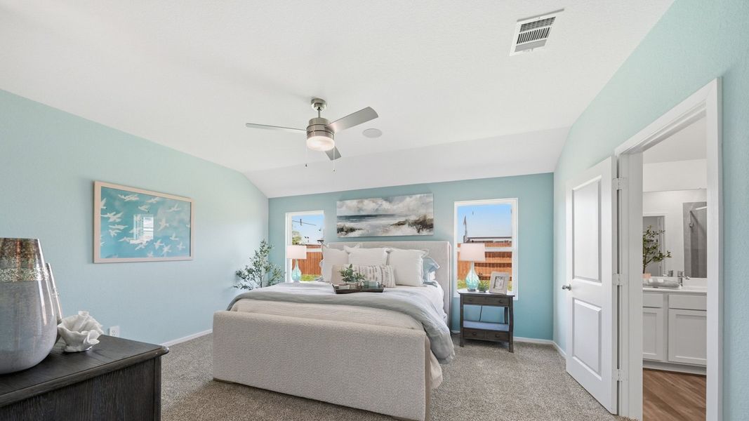Furnished interior in a model home at Sunterra in Katy (Image 36).