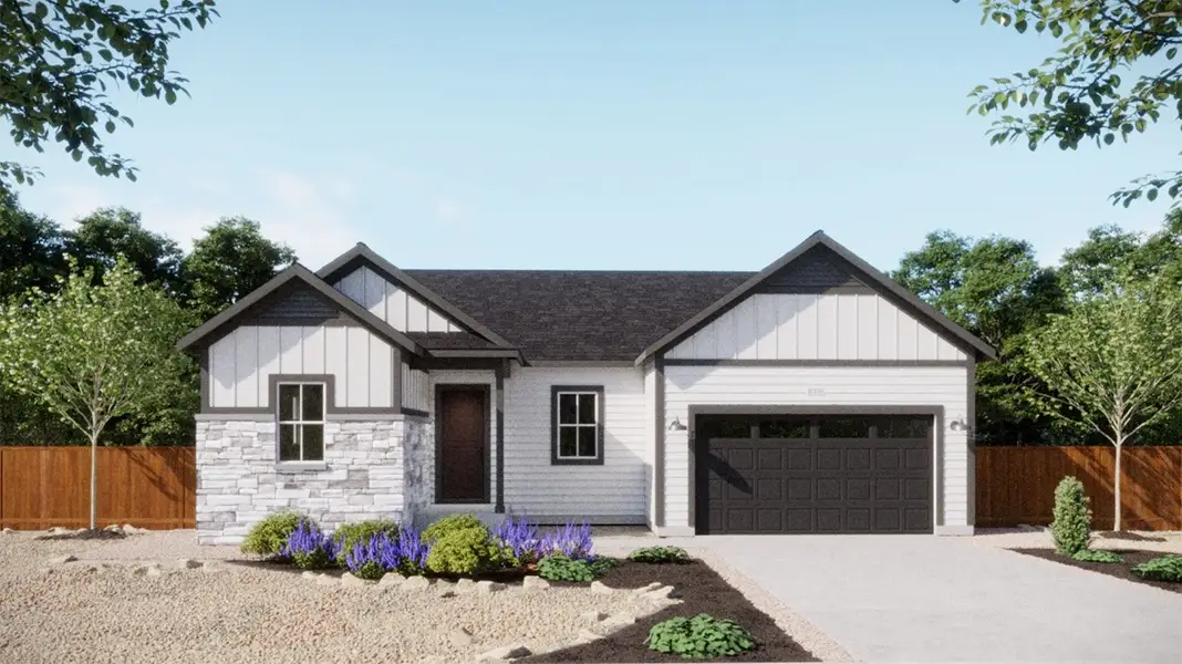 Front exterior of a home in the The Estates Collection at Talon Pointe community, located in Thornton, CO (Image 2).