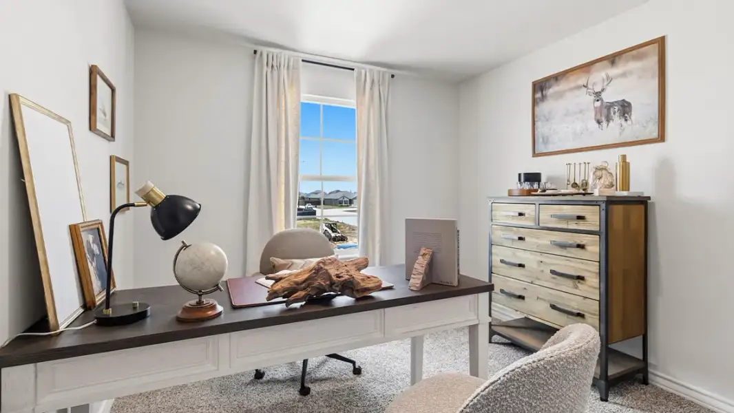 Furnished interior in a model home at Saddle Ridge Estates in Lytle (Image 24).