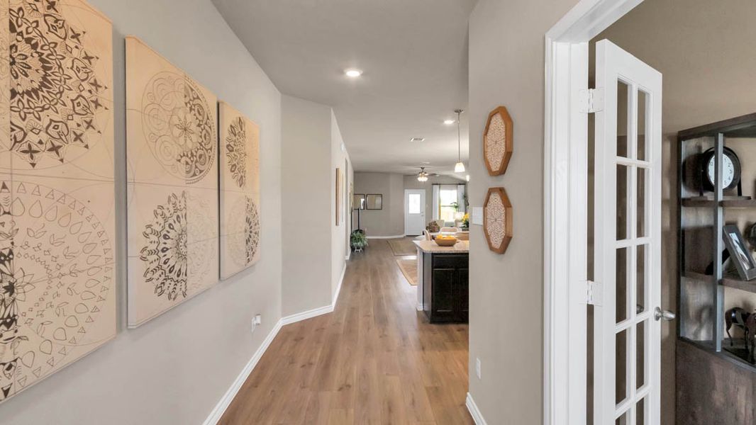 Furnished interior in a model home at Warrior's Legacy in Nolanville (Image 2). Furnished interior in a model home at Warrior's Legacy in Nolanville (Image 2).
