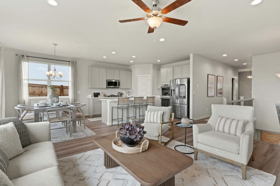 Furnished interior in a model home at Hidden Valley – Clover Collection in Severance (Image 20).